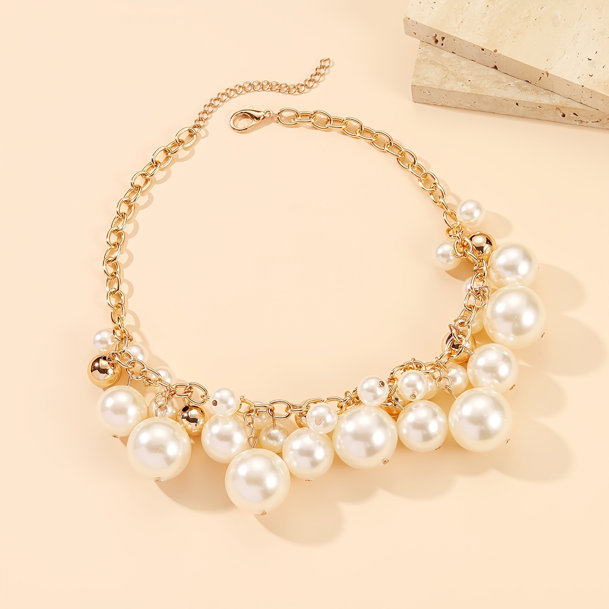 Faux Necklace & Earring Set - Stylish Sweater Chain Accessories